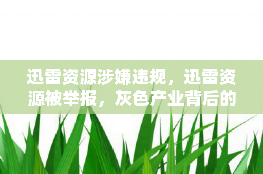 迅雷资源涉嫌违规，迅雷资源被举报，灰色产业背后的真相