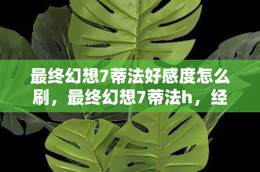 最终幻想7蒂法好感度怎么刷，最终幻想7蒂法h，经典角色与游戏文化的深度探讨