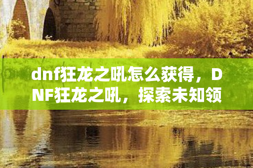 dnf狂龙之吼怎么获得，DNF狂龙之吼，探索未知领域的冒险之旅