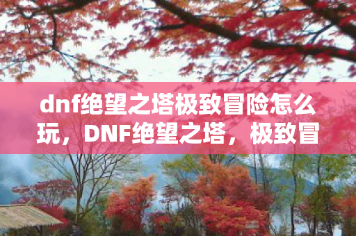 dnf绝望之塔极致冒险怎么玩，DNF绝望之塔，极致冒险的召唤