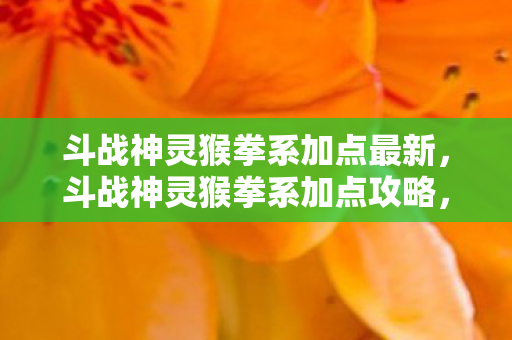 斗战神灵猴拳系加点最新，斗战神灵猴拳系加点攻略，打造最强灵猴拳法