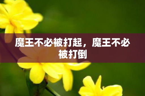 魔王不必被打起，魔王不必被打倒