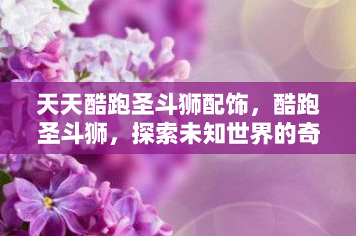 天天酷跑圣斗狮配饰，酷跑圣斗狮，探索未知世界的奇妙旅程