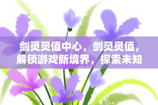 剑灵灵值中心，剑灵灵值，解锁游戏新境界，探索未知可能