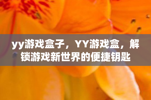 yy游戏盒子，YY游戏盒，解锁游戏新世界的便捷钥匙