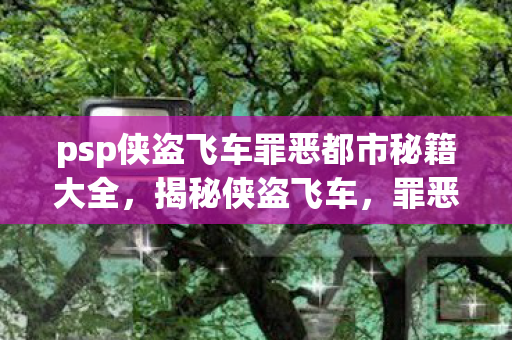 psp侠盗飞车罪恶都市秘籍大全，揭秘侠盗飞车，罪恶都市PSP版秘籍大全