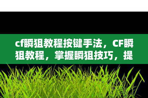 cf瞬狙教程按键手法，CF瞬狙教程，掌握瞬狙技巧，提升游戏竞技水平