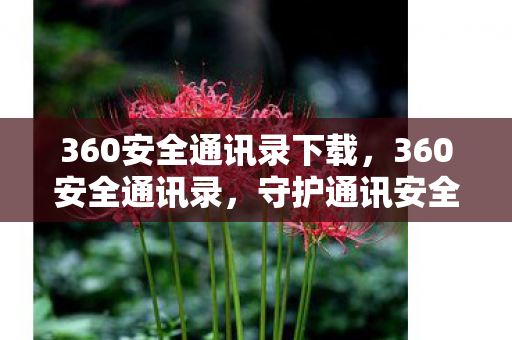 360安全通讯录下载，360安全通讯录，守护通讯安全的智能助手