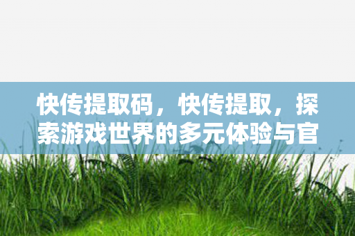 快传提取码，快传提取，探索游戏世界的多元体验与官方服务的独特优势