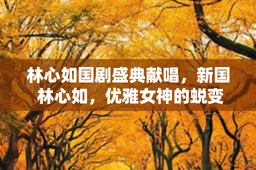 林心如国剧盛典献唱，新国 林心如，优雅女神的蜕变之路