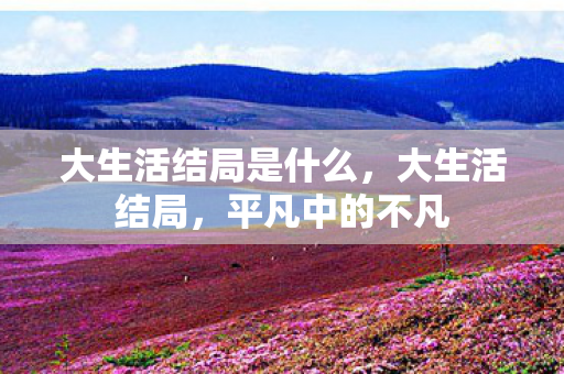 大生活结局是什么，大生活结局，平凡中的不凡