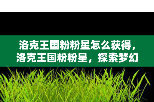 洛克王国粉粉星怎么获得，洛克王国粉粉星，探索梦幻王国的奇妙之旅