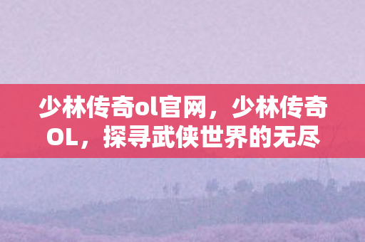 少林传奇ol官网，少林传奇OL，探寻武侠世界的无尽奥秘