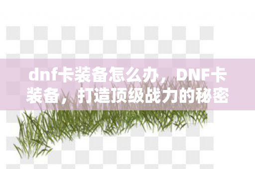 dnf卡装备怎么办，DNF卡装备，打造顶级战力的秘密武器