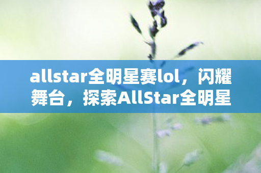 allstar全明星赛lol，闪耀舞台，探索AllStar全明星赛的无限魅力