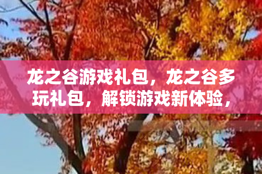 龙之谷游戏礼包，龙之谷多玩礼包，解锁游戏新体验，助力玩家畅游奇幻世界
