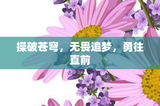 操破苍穹，无畏追梦，勇往直前