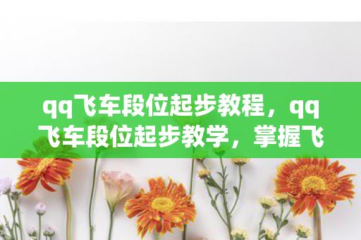 qq飞车段位起步教程，qq飞车段位起步教学，掌握飞车精髓，提升起步速度
