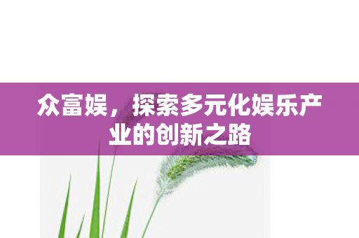 众富娱，探索多元化娱乐产业的创新之路