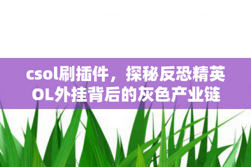 csol刷插件，探秘反恐精英OL外挂背后的灰色产业链