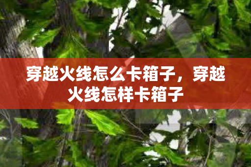 穿越火线怎么卡箱子，穿越火线怎样卡箱子