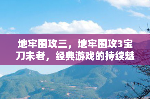 地牢围攻三，地牢围攻3宝刀未老，经典游戏的持续魅力与玩家社区的活力