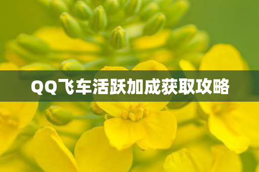QQ飞车活跃加成获取攻略