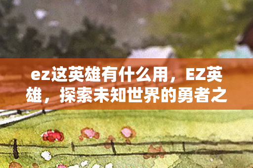 ez这英雄有什么用，EZ英雄，探索未知世界的勇者之旅