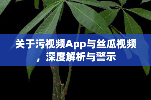 关于污视频App与丝瓜视频，深度解析与警示
