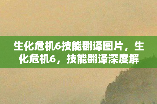 生化危机6技能翻译图片，生化危机6，技能翻译深度解析
