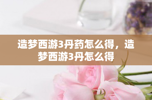 造梦西游3丹药怎么得，造梦西游3丹怎么得