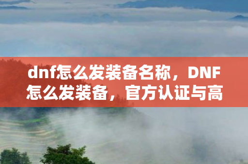 dnf怎么发装备名称，DNF怎么发装备，官方认证与高效分享攻略