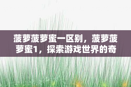 菠萝菠萝蜜一区别，菠萝菠萝蜜1，探索游戏世界的奇妙之旅