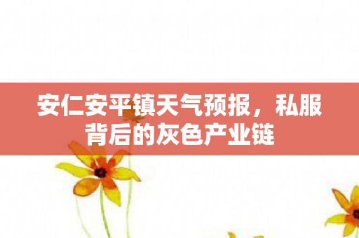 安仁安平镇天气预报，私服背后的灰色产业链