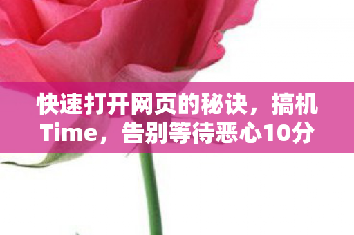快速打开网页的秘诀，搞机Time，告别等待恶心10分钟