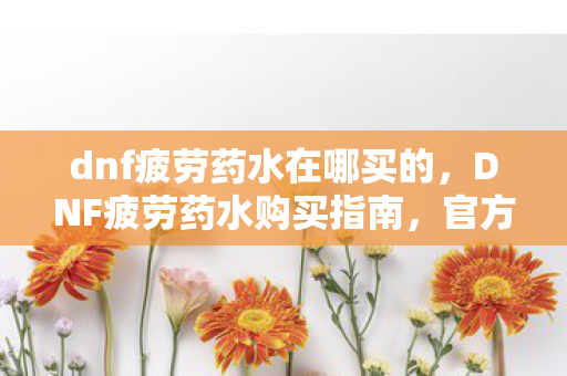 dnf疲劳药水在哪买的，DNF疲劳药水购买指南，官方渠道与优惠活动全解析