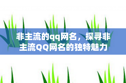 非主流的qq网名，探寻非主流QQ网名的独特魅力