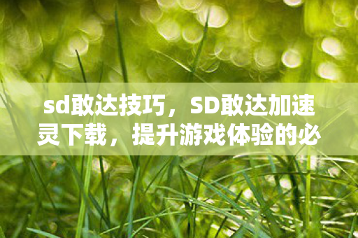 sd敢达技巧，SD敢达加速灵下载，提升游戏体验的必备神器