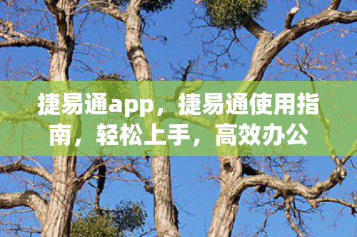 捷易通app，捷易通使用指南，轻松上手，高效办公