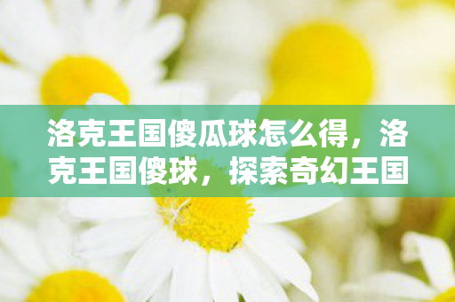 洛克王国傻瓜球怎么得，洛克王国傻球，探索奇幻王国的奇妙冒险