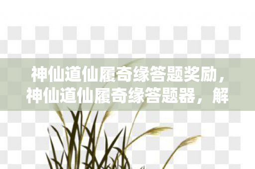 神仙道仙履奇缘答题奖励，神仙道仙履奇缘答题器，解锁你的仙侠之旅