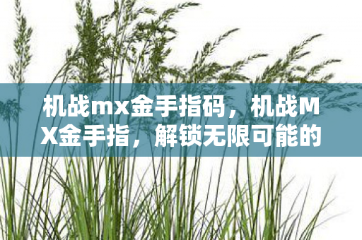 机战mx金手指码，机战MX金手指，解锁无限可能的战斗策略
