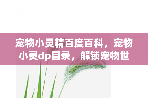 宠物小灵精百度百科，宠物小灵dp目录，解锁宠物世界的奇妙之旅