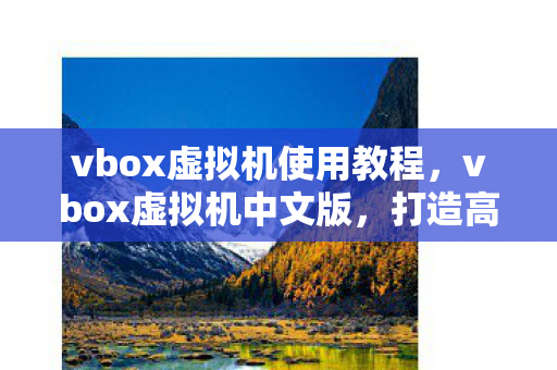 vbox虚拟机使用教程，vbox虚拟机中文版，打造高效虚拟环境的利器
