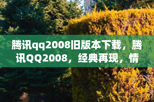 腾讯qq2008旧版本下载，腾讯QQ2008，经典再现，情怀与创新的融合