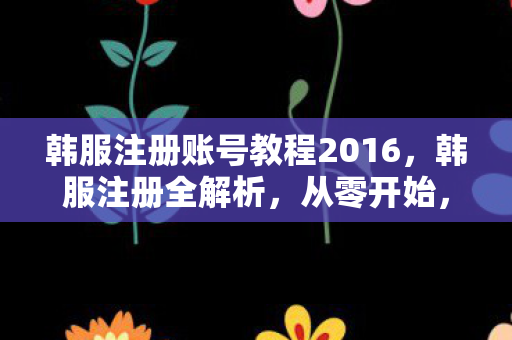 韩服注册账号教程2016，韩服注册全解析，从零开始，打造你的游戏之旅