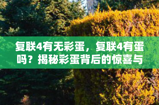 复联4有无彩蛋，复联4有蛋吗？揭秘彩蛋背后的惊喜与谜团