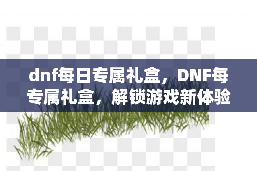 dnf每日专属礼盒，DNF每专属礼盒，解锁游戏新体验，助力角色成长