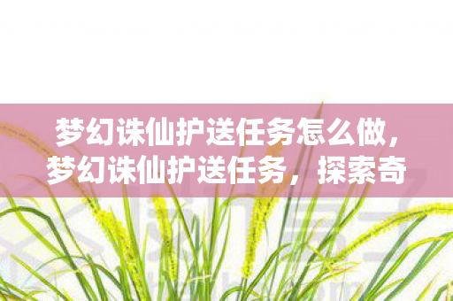 梦幻诛仙护送任务怎么做，梦幻诛仙护送任务，探索奇幻世界的冒险之旅