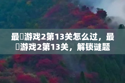 最囧游戏2第13关怎么过，最囧游戏2第13关，解锁谜题，挑战智慧与幽默的极限